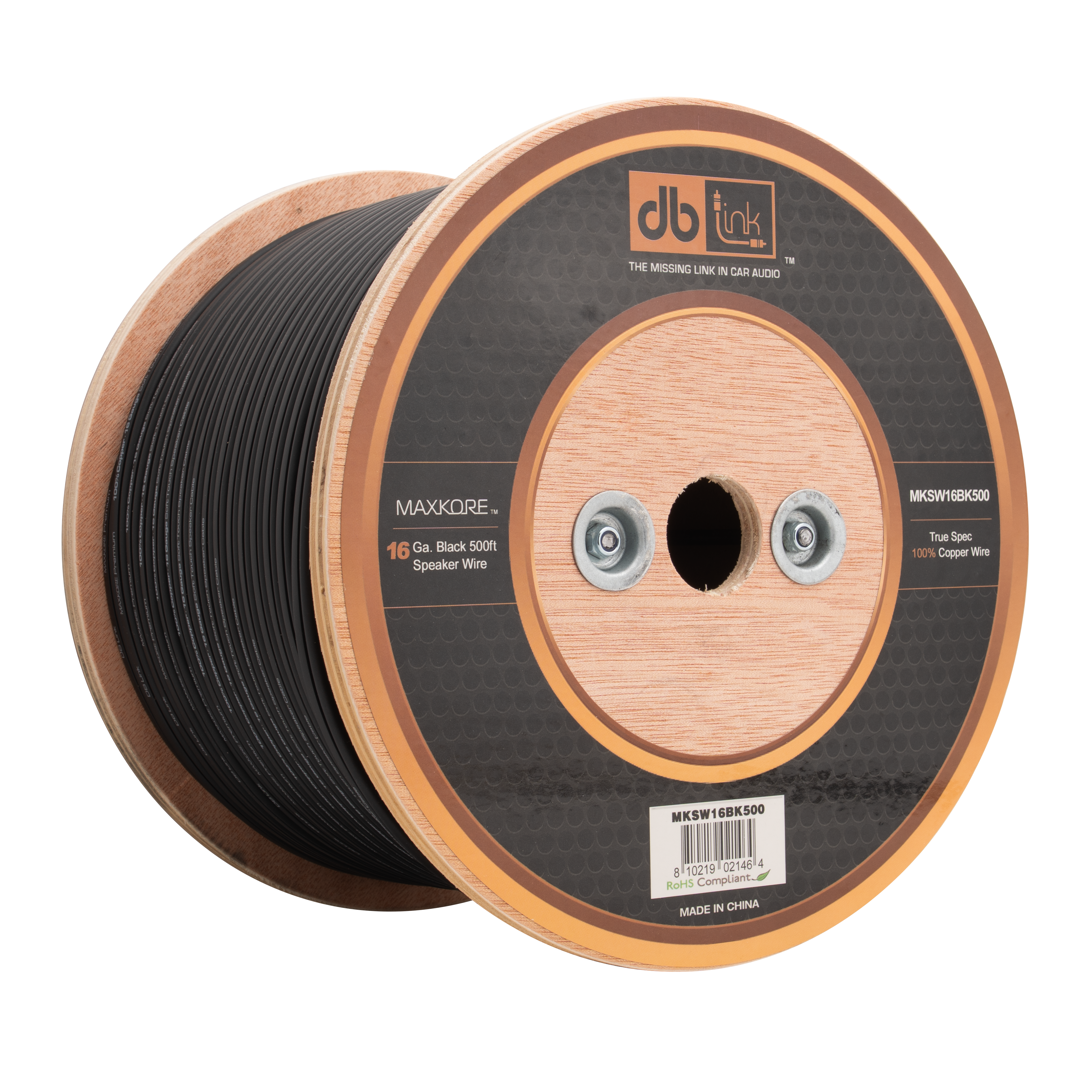 MKSW16BK500 : 16 Gauge Black 500 ft. Maxkore Soft Touch Speaker