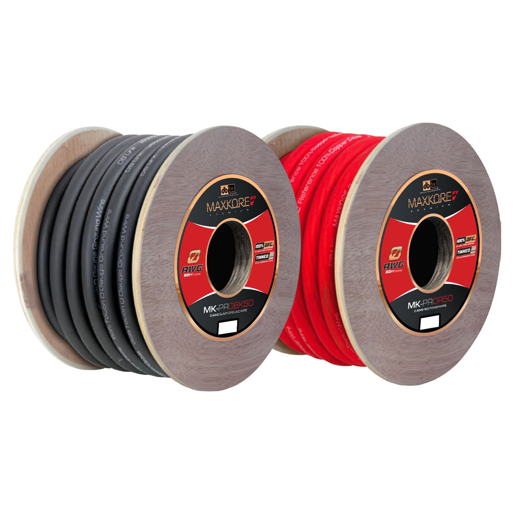 MXPW4BL100 : 4 Gauge Maxkore Premium 100% Copper Blue Soft Touch