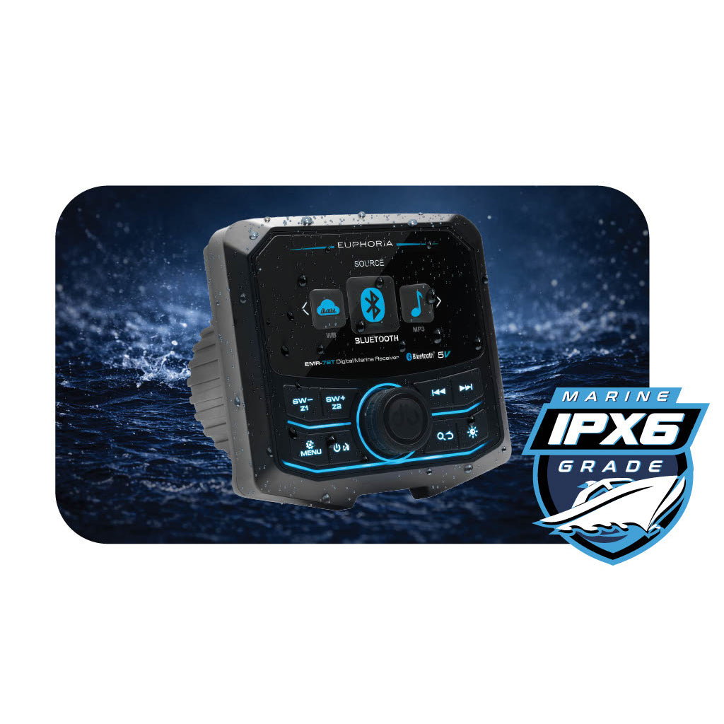 EMR-7BT : Full Color LCD Digital Marine Receiver / 5 Volts / Bluetooth