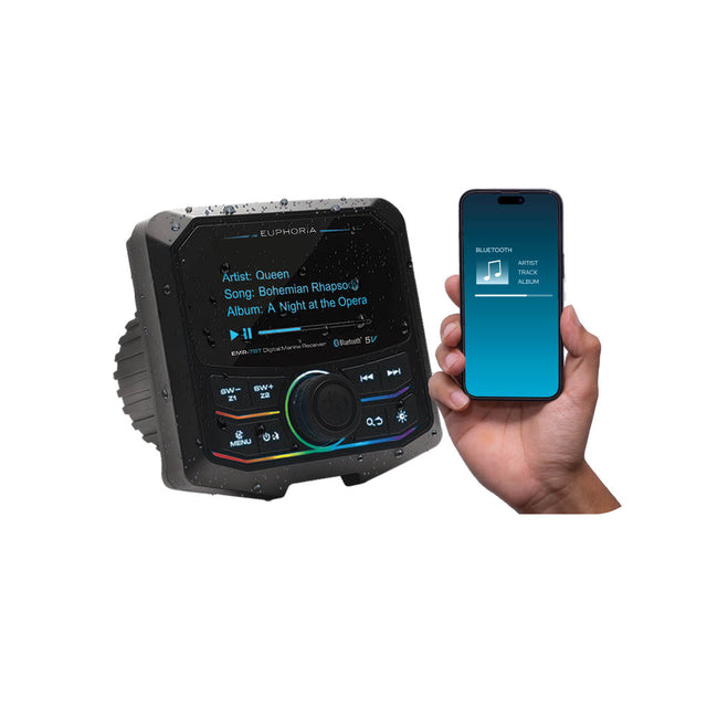 EMR-7BT : Full Color LCD Digital Marine Receiver / 5 Volts / Bluetooth