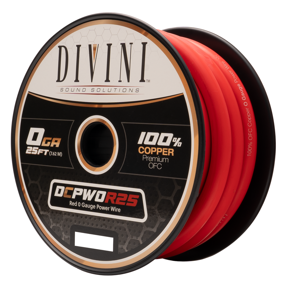 DCPW0R25 : 0GA. Power Cable- 25' (Copper)