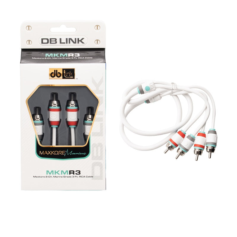 MKMR3 : 3' Maxkore Marine 100% OFC, Tinned Anti-Corrosive RCAs
