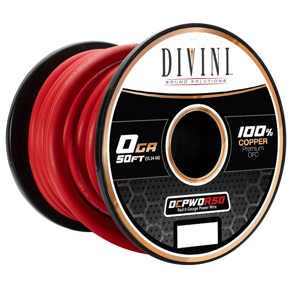 DCPW0R50 : 0GA. Power Cable- 50ft (Copper)