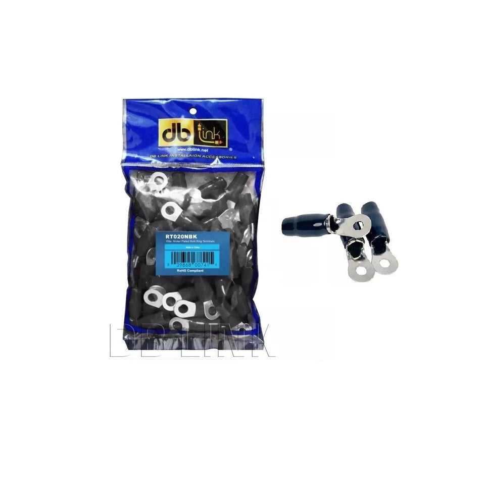 RT020NBK : 0 GA. 5/16in Black Nickel Ring Terminal, 20 Pcs, Polybag