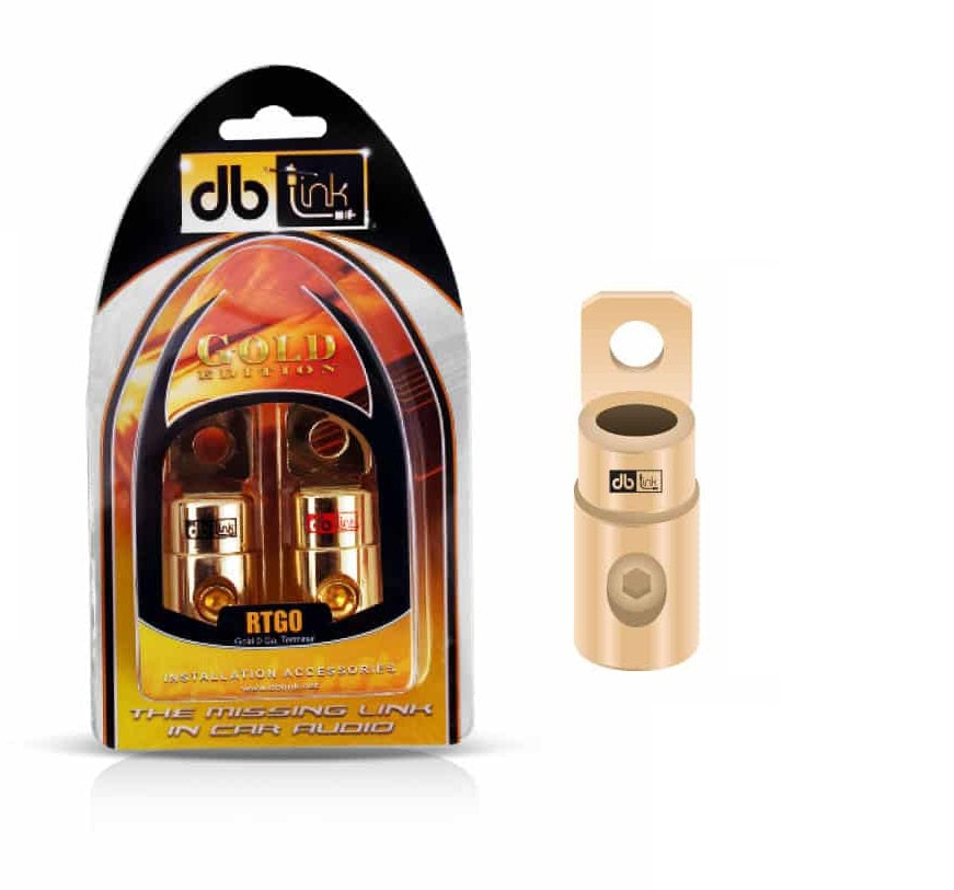 RTG4 : 4 GA. Gold Ring Terminal W/Clear Plastic Housing