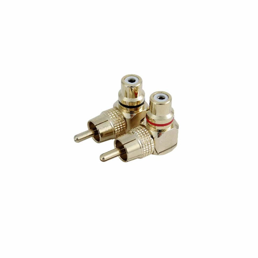 LC102 : Right Rca Angle Adaptor. (2-Pcs/Card) Gold