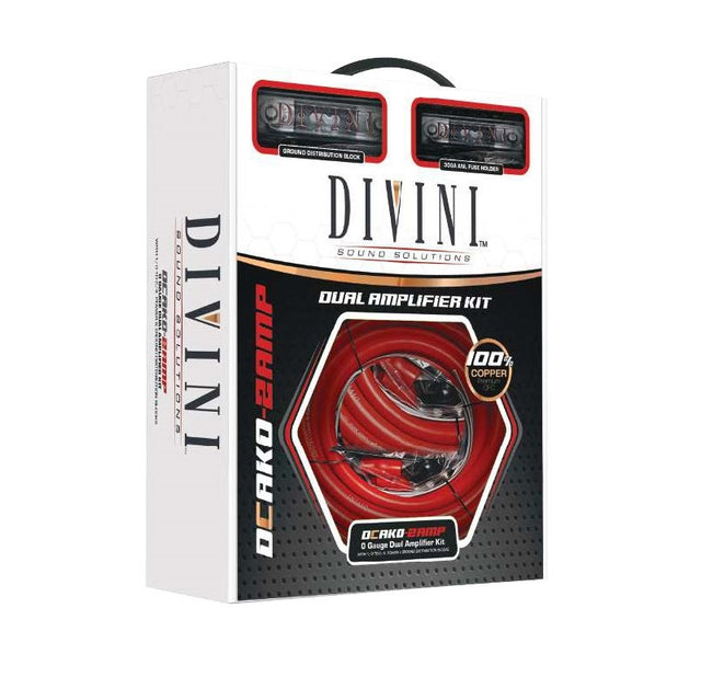 DCAK0-2AMP : 0 GA. Dual Amplifier Kit with 1/0 to 2/4 Power and Ground Distribution Blocks