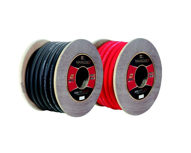 MK-PR0R50 : 50' 0 AWG Maxkore+ Premium Red, 100% OFC, TINNED Anti-Corrosive Power Wire Roll