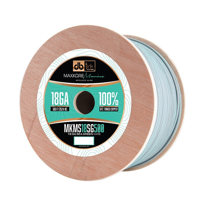 MKMS18SG500 : 500' 18Ga Maxkore Marine Sea Green/Gray, 100% OFC, TINNED Anti-Corrosive Wire Roll