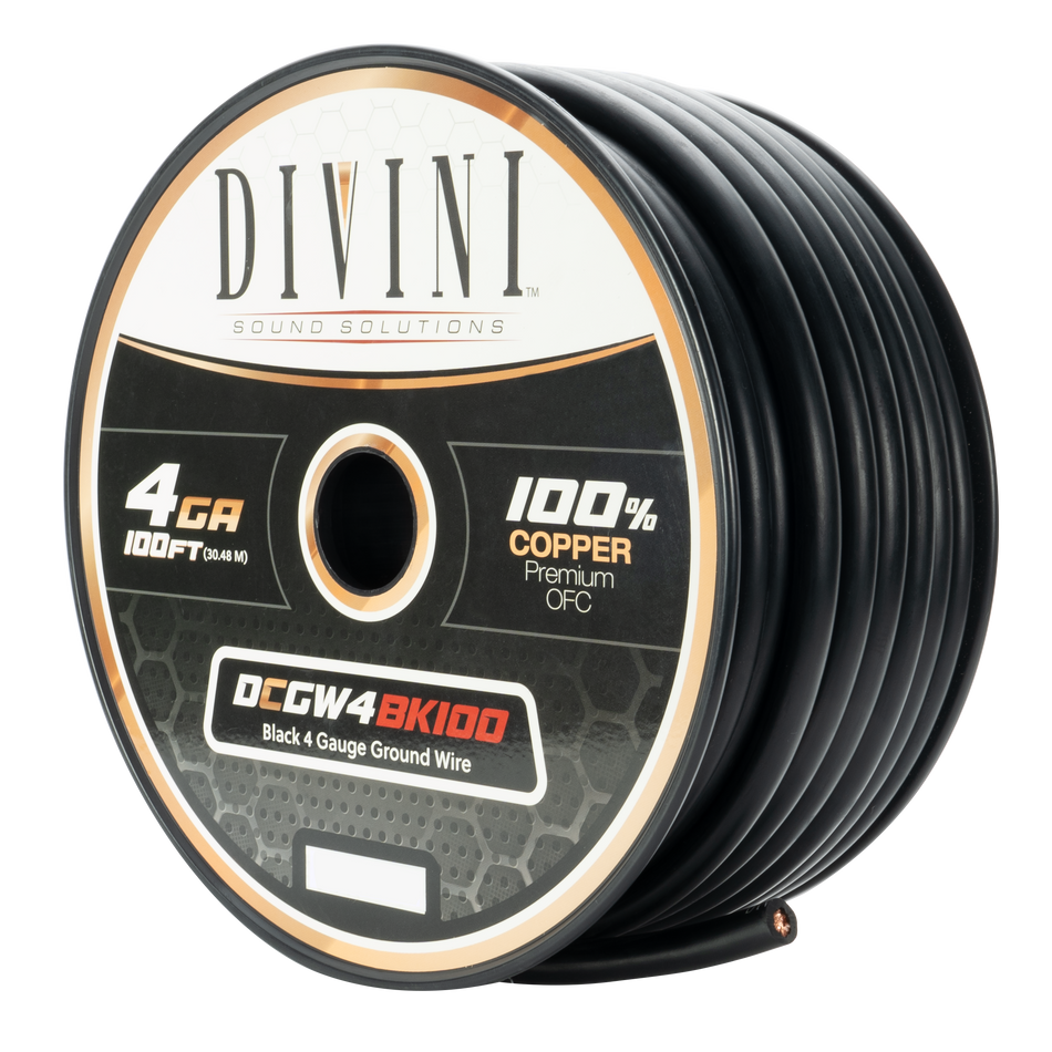 DCGW4BK100 : 4GA. GROUND Cable- 100' (Copper)