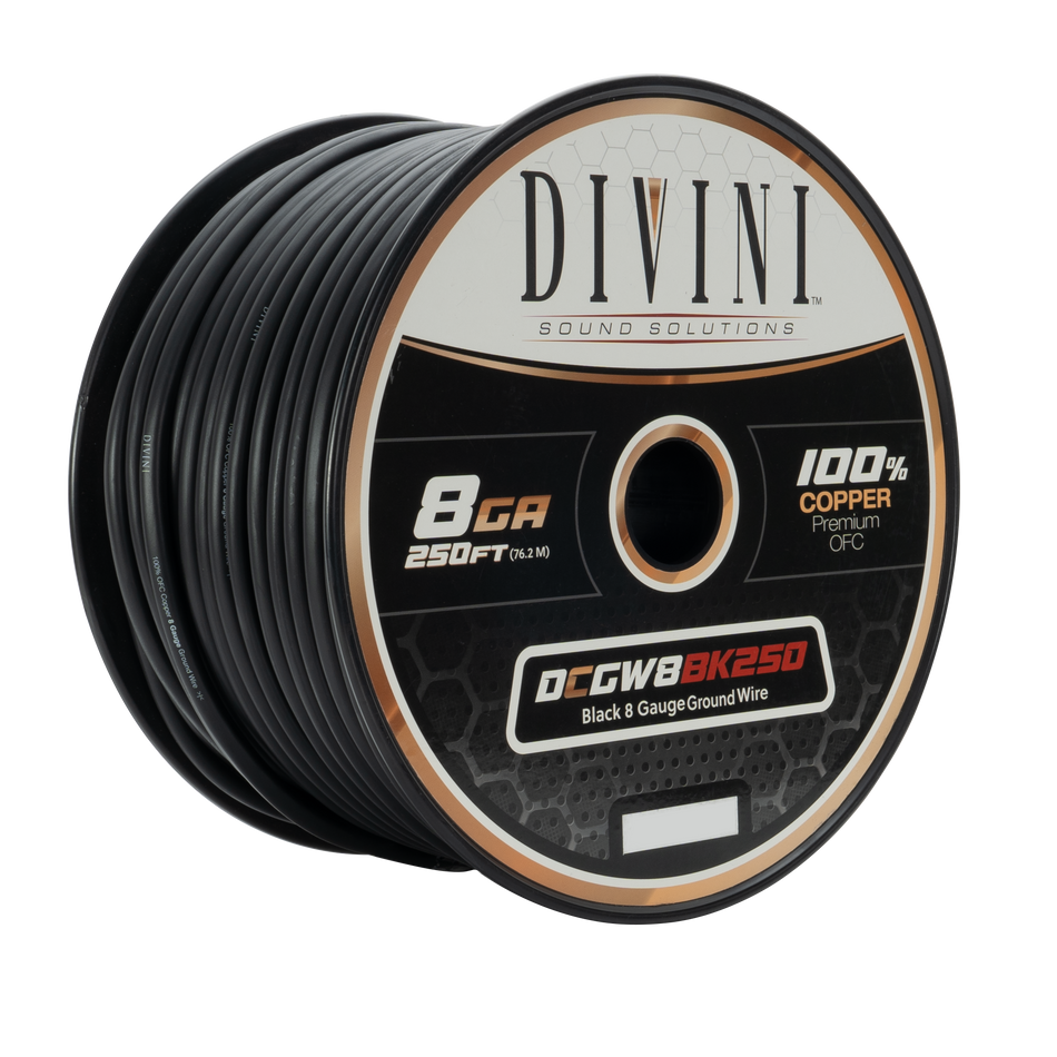DCGW8BK250 : 8GA. GROUND Cable - 250' (Copper)