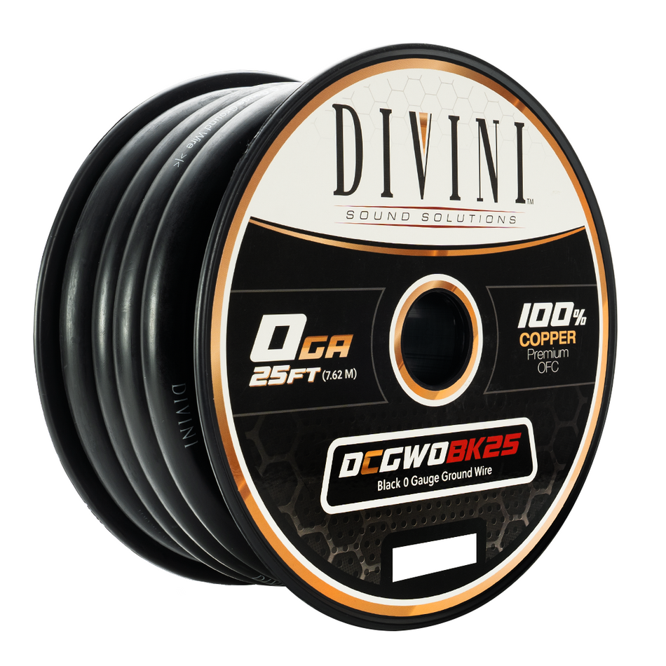 DCGW0BK25 : 0GA. GROUND Cable- 25' (Copper)