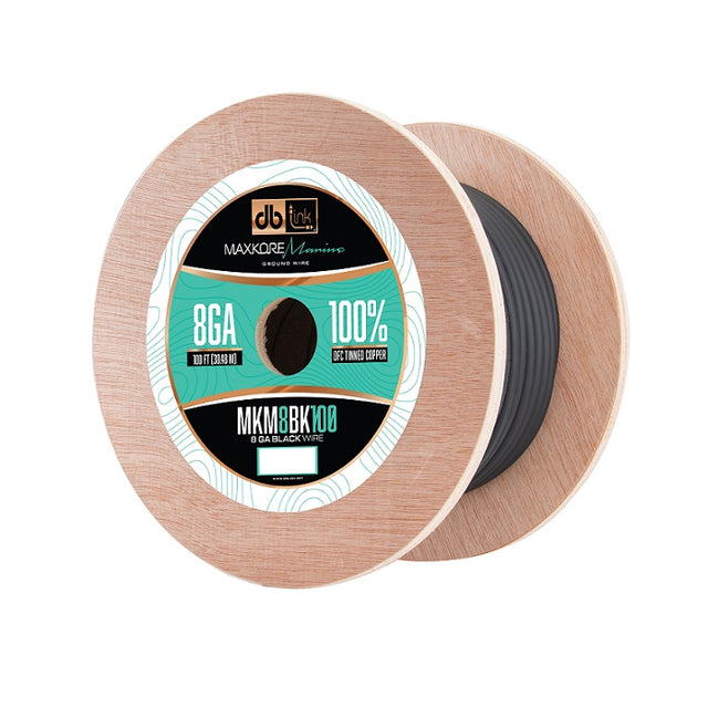 MKM8BK100 : 100' 8Ga Maxkore Marine Black, 100% OFC, TINNED Anti-Corrosive Wire Roll