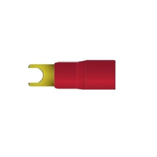 FTR4B : 4 GA. Fork Terminal W/Red Sleeve (10 Pcs/Bag)