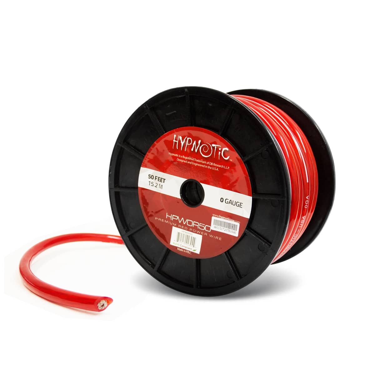 HPW0R50 : 0 GA. Red 50ft Power Wire Roll – DB Drive