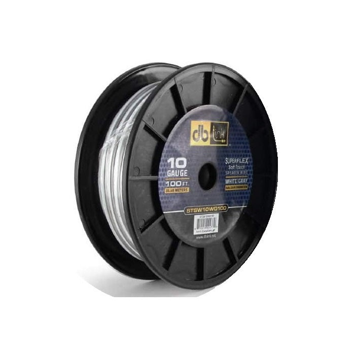 STSW10WG100 : 10 GA. White/Gray Speaker Wire 100ft Roll