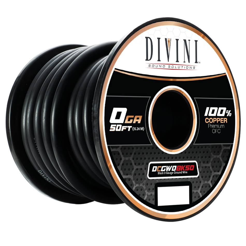 DCGW0BK50 : 0GA. GROUND Cable- 50ft (Copper)