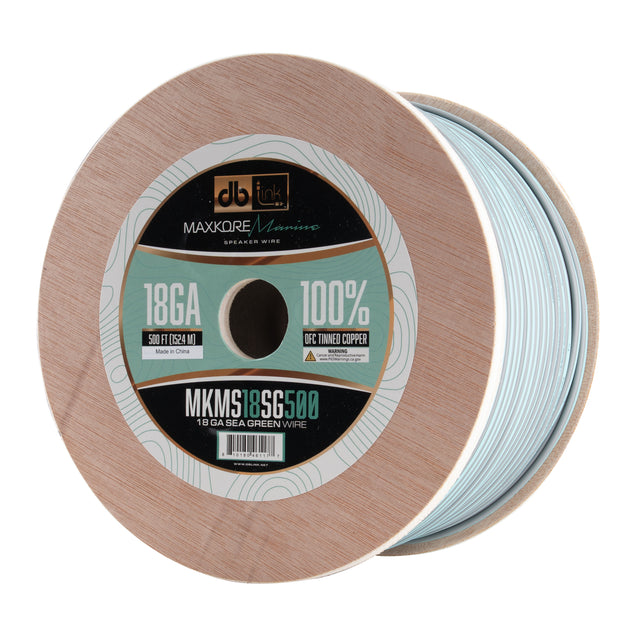MKMS18SG500 : 500' 18Ga Maxkore Marine Sea Green/Gray, 100% OFC, TINNED Anti-Corrosive Wire Roll
