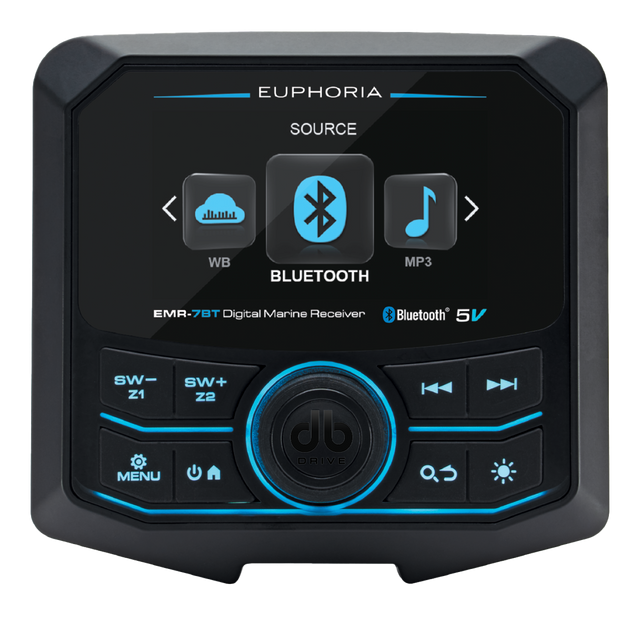 EMR-7BT : Full Color LCD Digital Marine Receiver / 5 Volts / Bluetooth