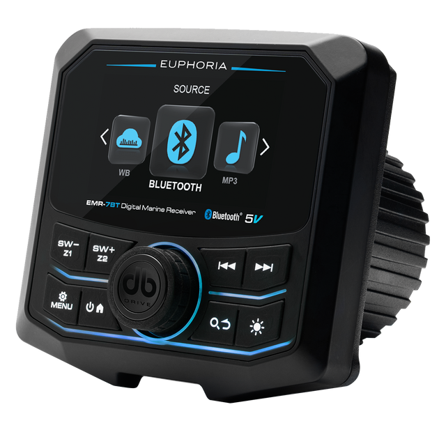 EMR-7BT : Full Color LCD Digital Marine Receiver / 5 Volts / Bluetooth