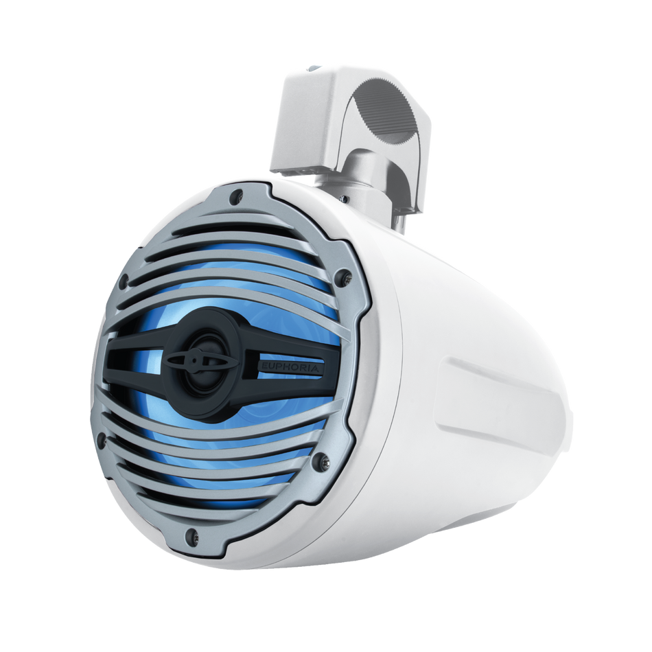 ERMT77-W : 7.7" Reference Marine Tower Speaker with RGB Accent Lighting (1 Pair) - WHITE