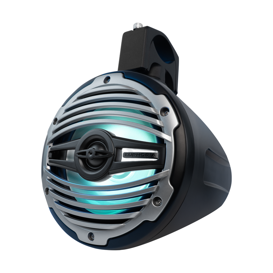 ERMT77 : 7.7" Reference Marine Tower Speaker with RGB Accent Lighting (1 Pair) - BLACK