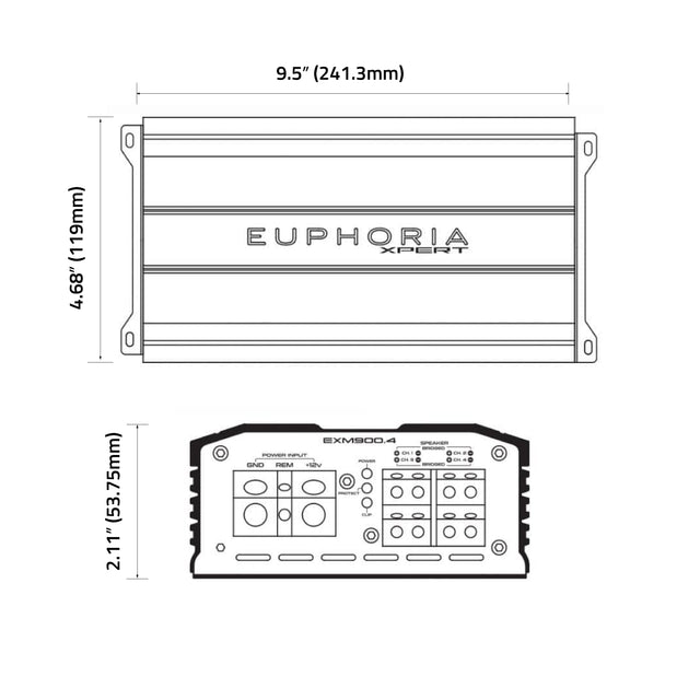 EXM400.4 : 4-Channel Class D Mini Amplifier