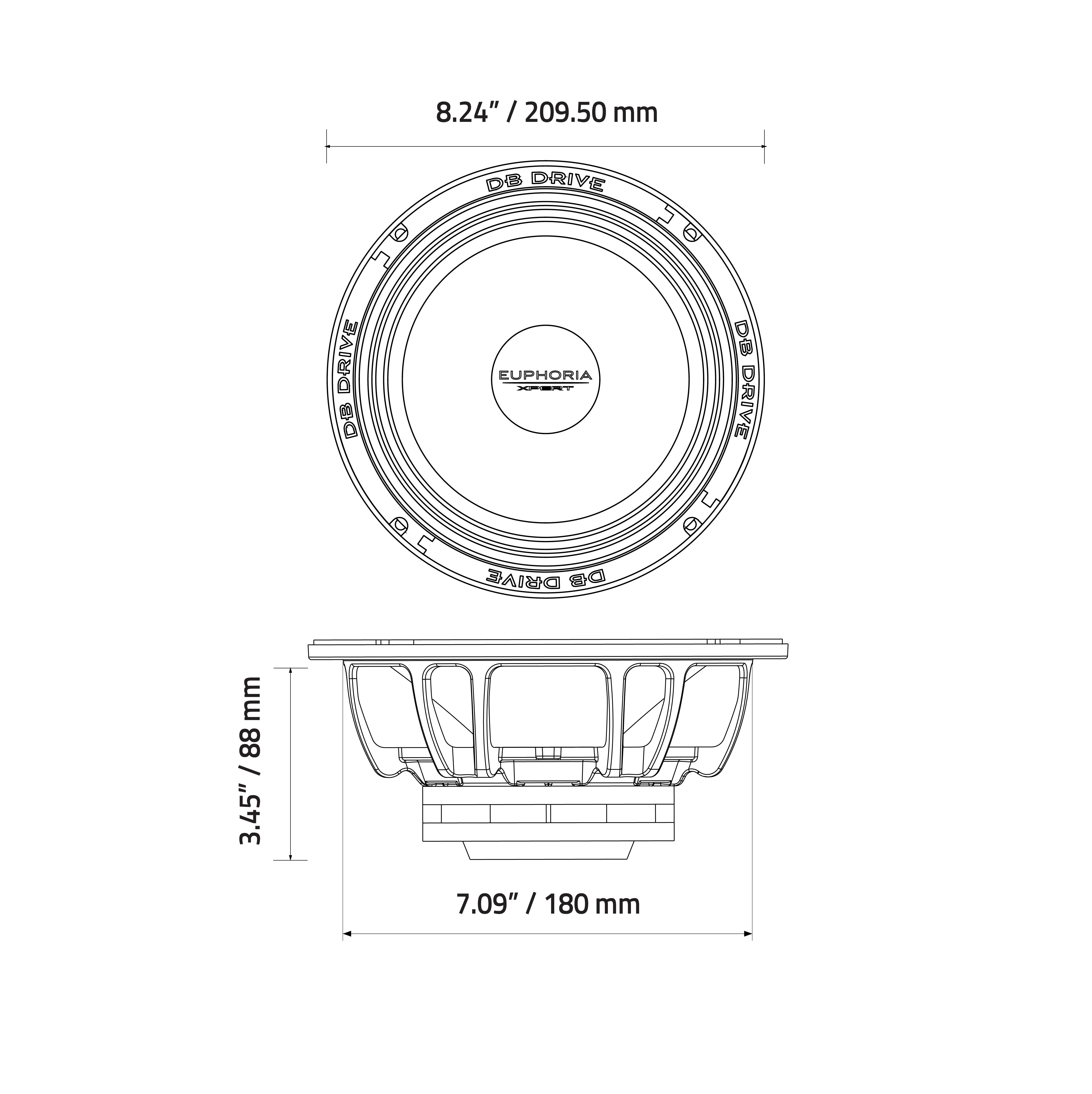 EXM8N-CF : 8 in. NEO Carbon Fiber Midrange – DB Drive