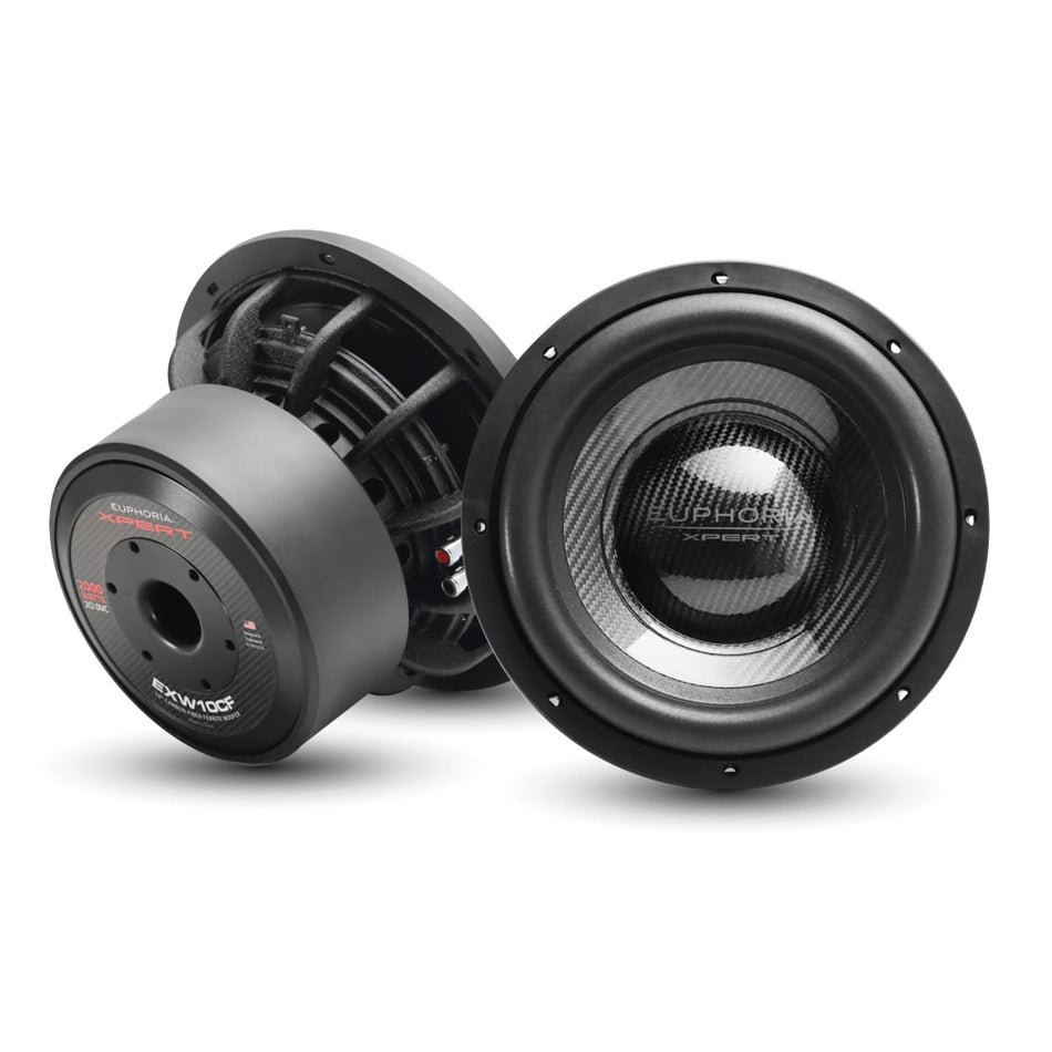 EXW10CF : 10 in. Dual 2-Ohm Carbon Fiber Subwoofer With Ferrite Magnet