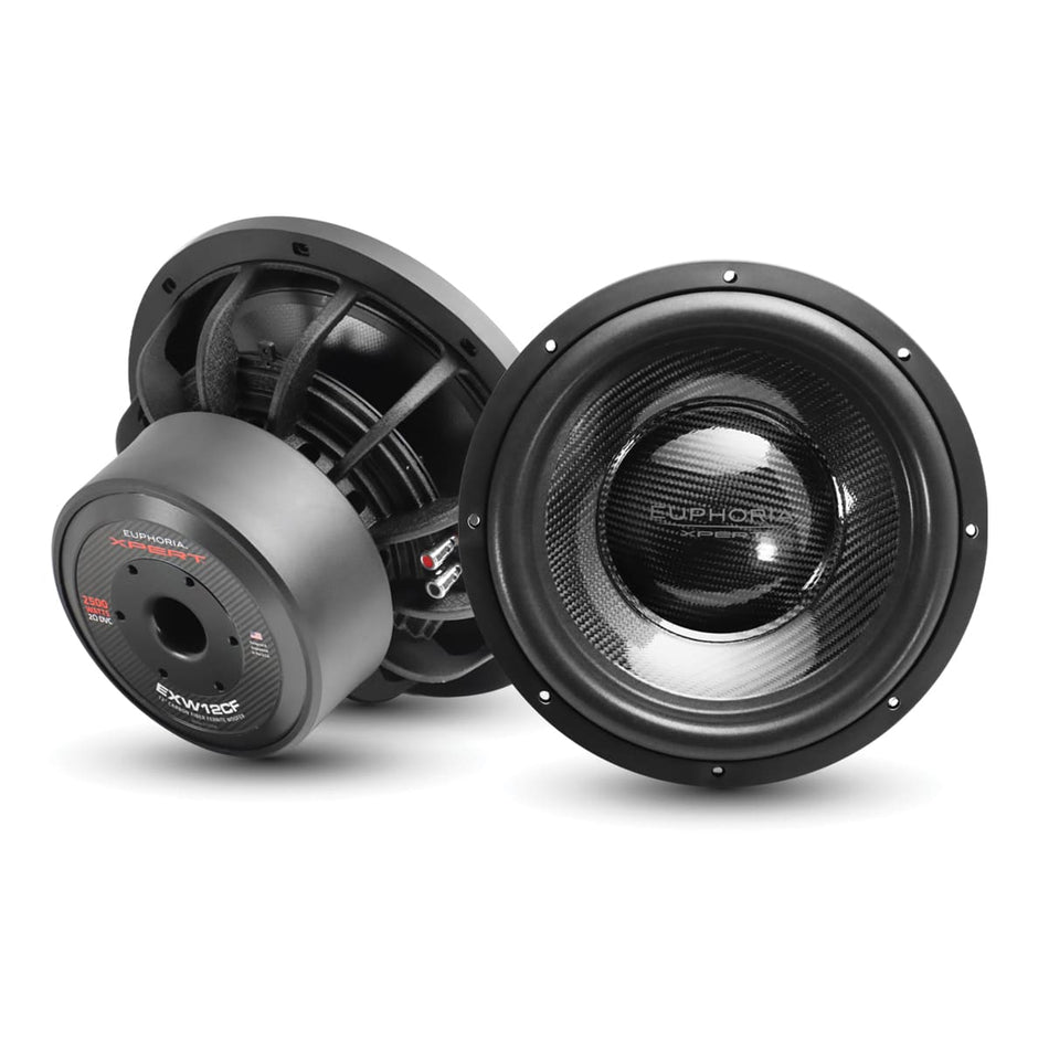 EXW12CF : 12 in. Dual 2-Ohm Carbon Fiber Subwoofer With Ferrite Magnet