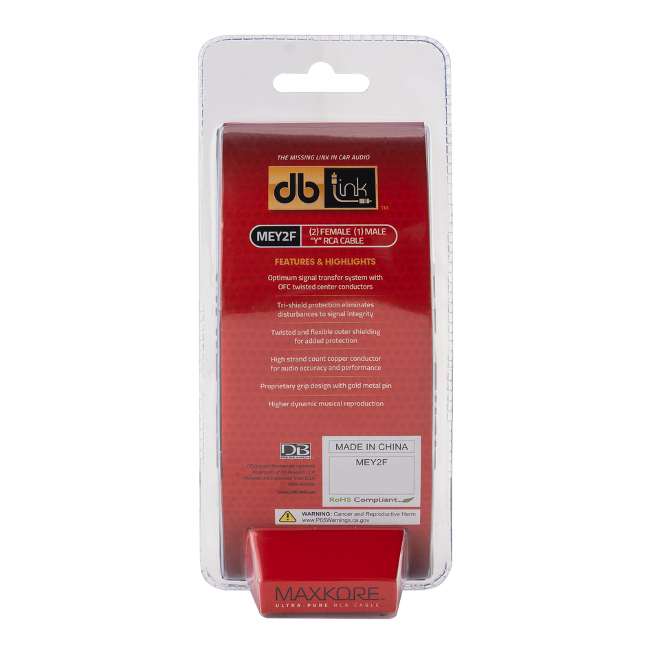 MEY2F : Maxkore E Series 1 Male To 2 Female RCA Cable