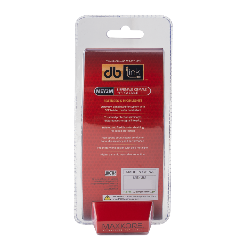 MEY2M : Maxkore E Series 1 Female To 2 Male RCA Cable