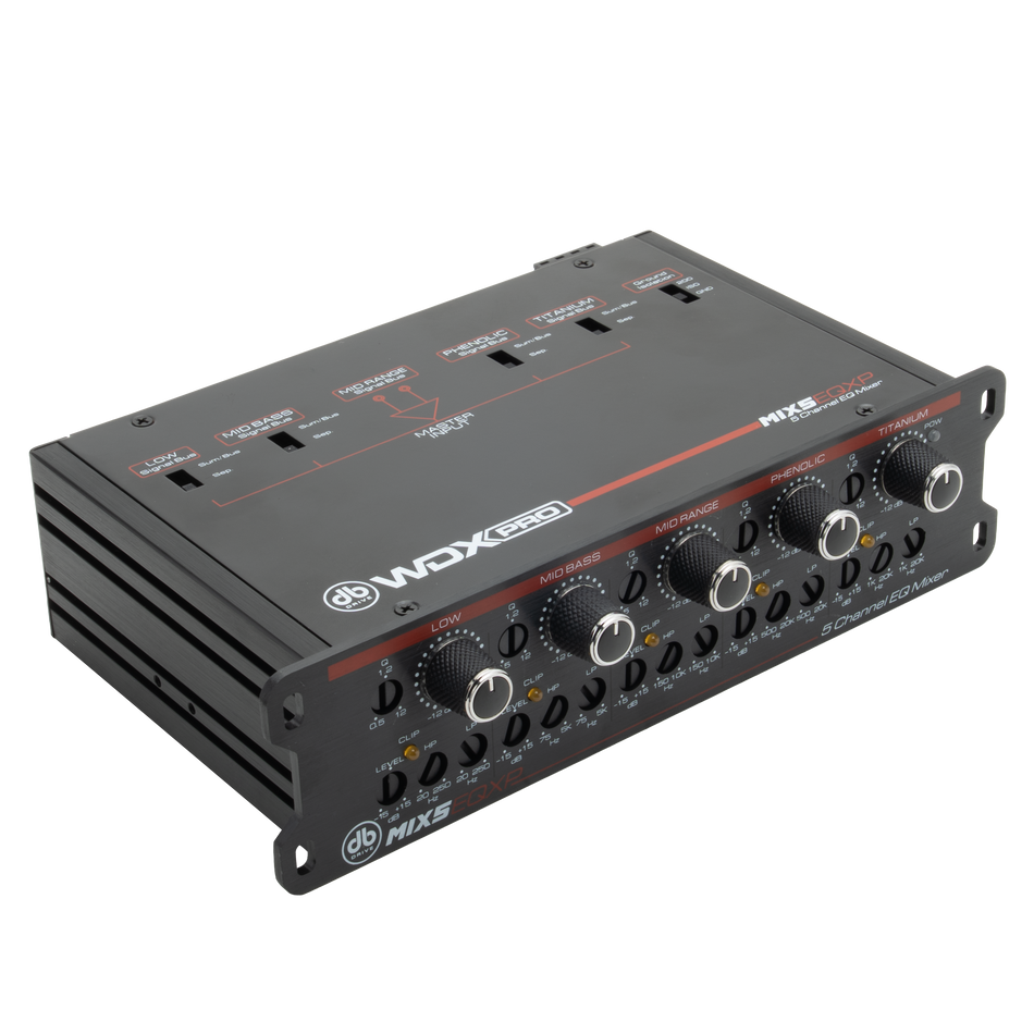 MIX5EQXP : DB DRIVE 5 BAND MIXER WITH PARAMETRIC EQ AND PER BAND CROSSOVER