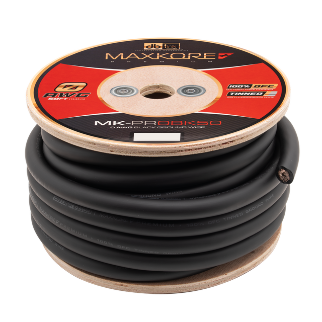 MK-PR0BK50 : 50' 0 AWG Maxkore+ Premium Black, 100% OFC, TINNED Anti-Corrosive Ground Wire Roll