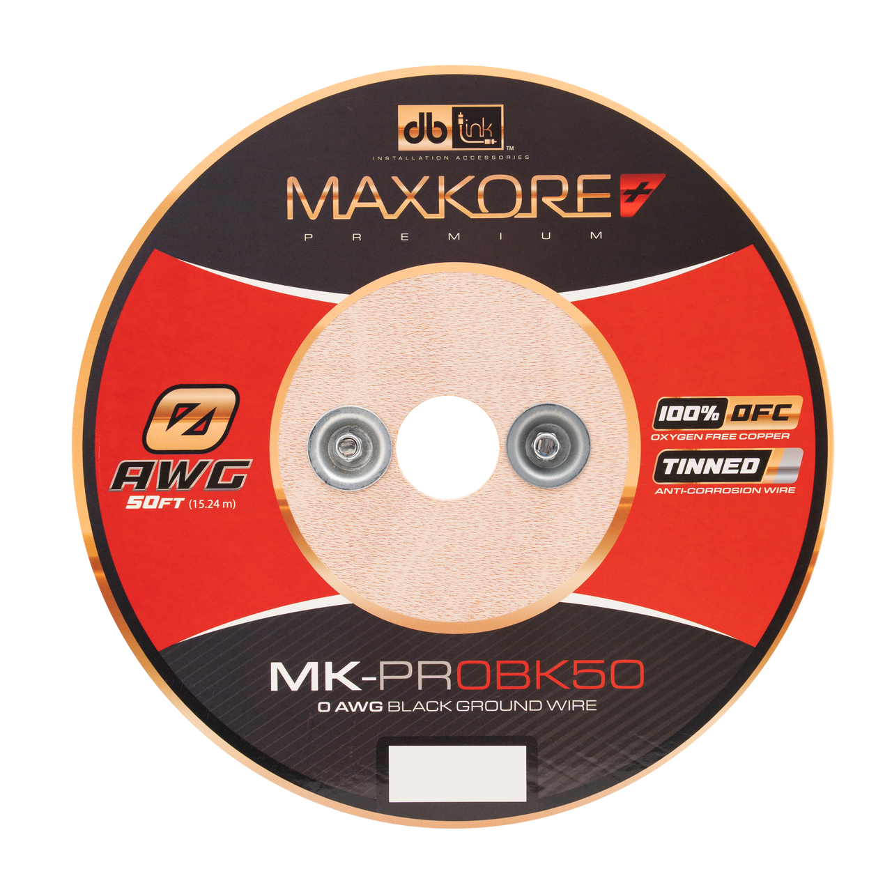 MK-PR0BK50 : 50' 0 AWG Maxkore+ Premium Black, 100% OFC, TINNED Anti-Corrosive Ground Wire Roll