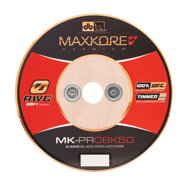 MK-PR0BK50 : 50' 0 AWG Maxkore+ Premium Black, 100% OFC, TINNED Anti-Corrosive Ground Wire Roll