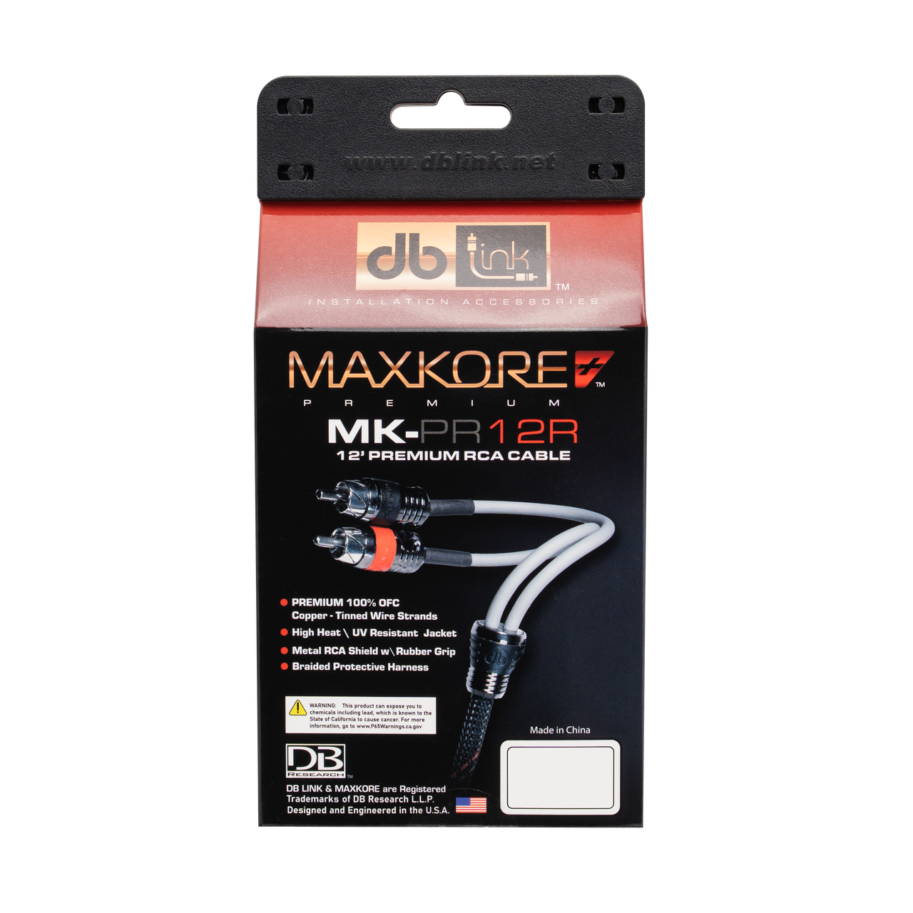 MK-PR12R : 12' Maxkore+ Premium Quad Shield, 100% OFC, TINNED Anti-Corrosive RCA