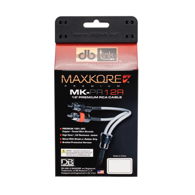 MK-PR12R : 12' Maxkore+ Premium Quad Shield, 100% OFC, TINNED Anti-Corrosive RCA