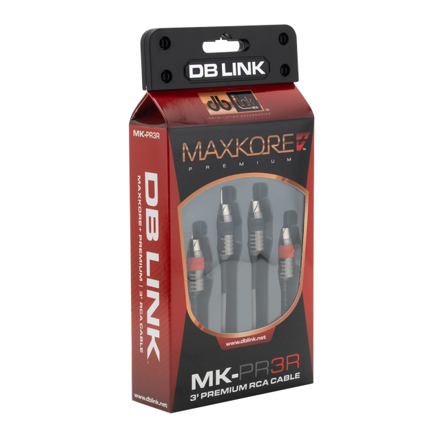 MK-PR3R : 3' Maxkore+ Premium Quad Shield, 100% OFC, TINNED Anti-Corrosive RCA