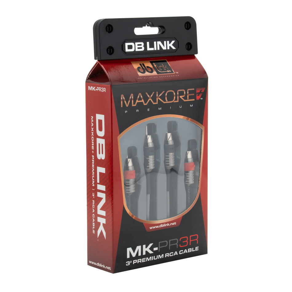 MK-PR3R : 3' Maxkore+ Premium Quad Shield, 100% OFC, TINNED Anti-Corrosive RCA