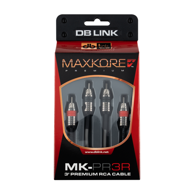 MK-PR3R : 3' Maxkore+ Premium Quad Shield, 100% OFC, TINNED Anti-Corrosive RCA