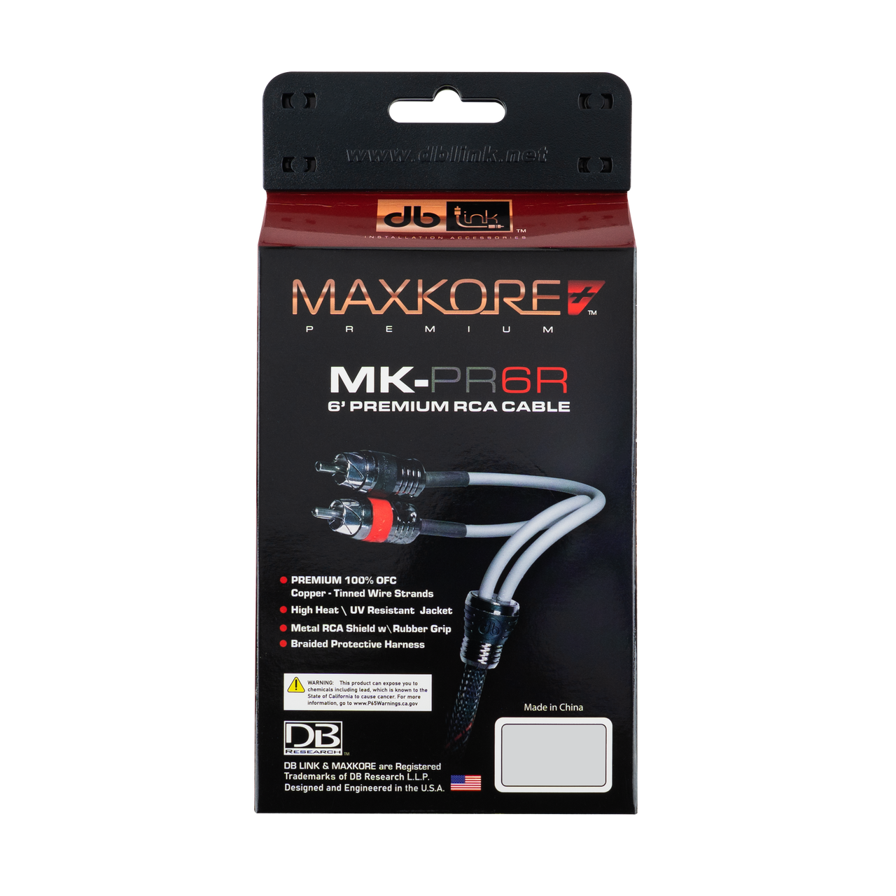 MK-PR6R : 6' Maxkore+ Premium Quad Shield, 100% OFC, TINNED Anti-Corrosive RCA