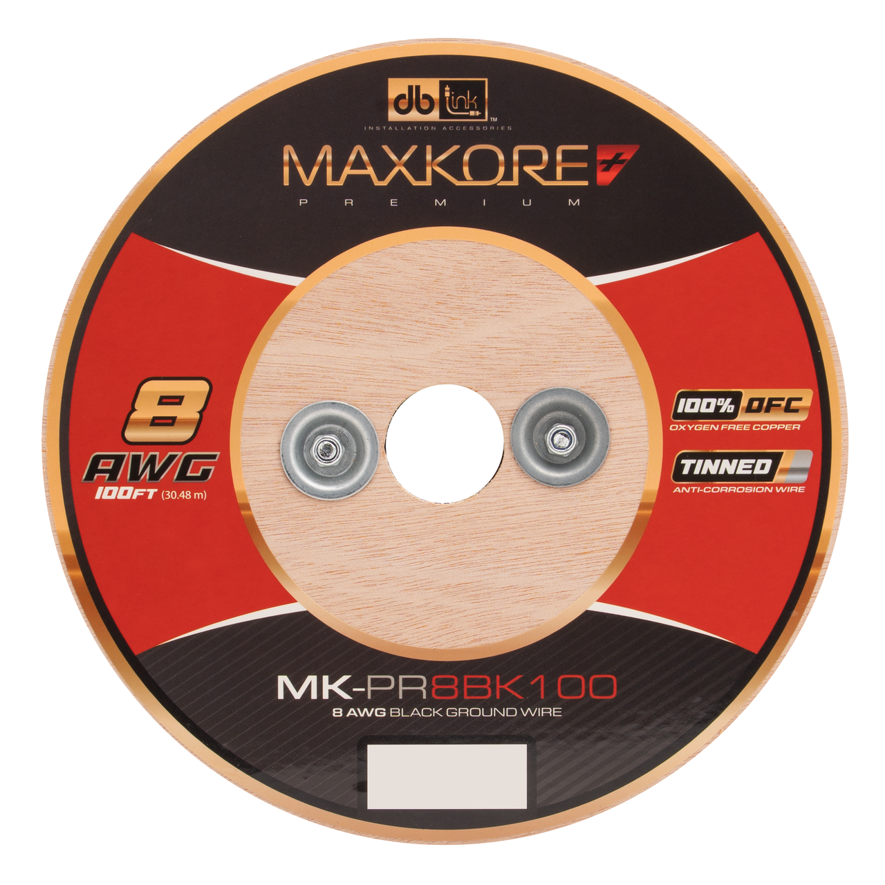 MK-PR8BK100 : 100' 8 AWG Maxkore+ Premium Black, 100% OFC, TINNED Anti-Corrosive Ground Wire Roll