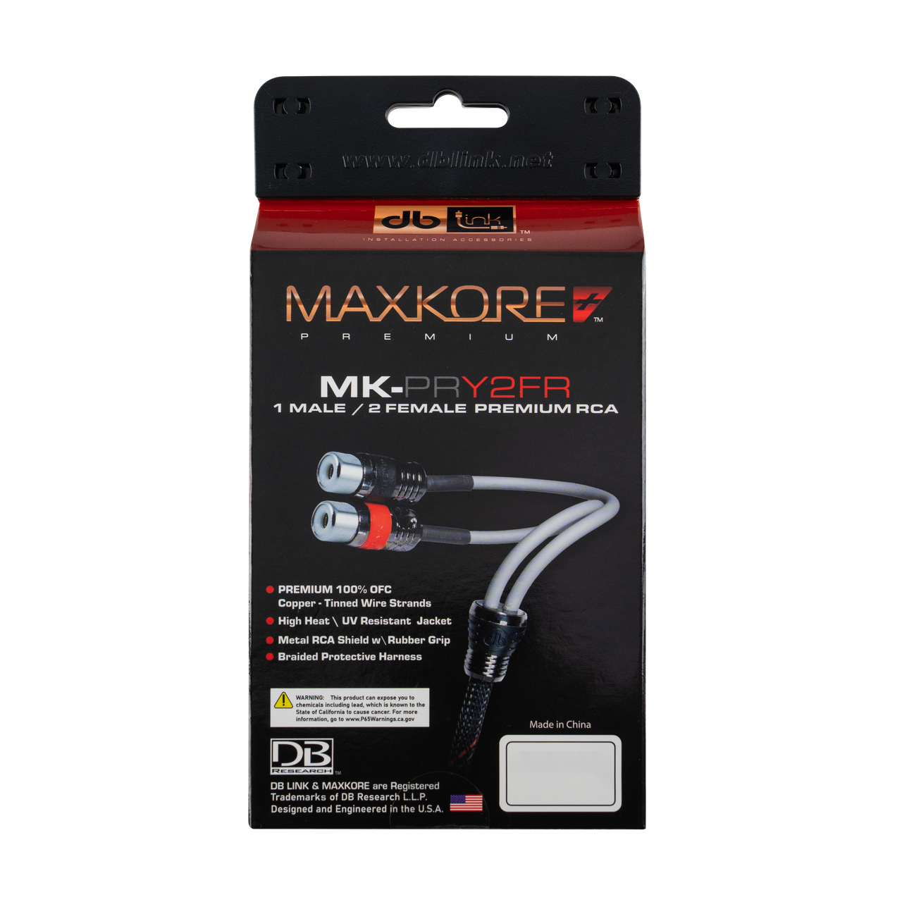 MK-PRY2FR : Maxkore+ Premium Quad Shield, 100% OFC, TINNED Anti-Corrosive RCA Ys 2F/1M