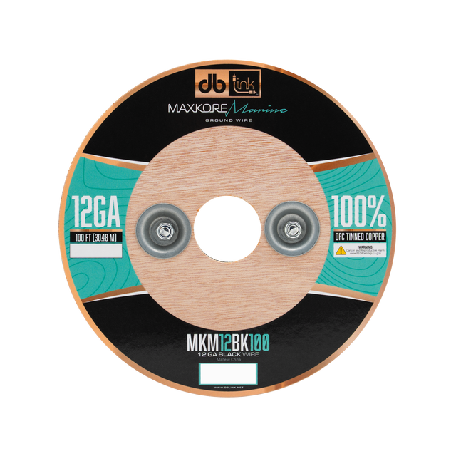 MKM12BK100 : 100' 12 Ga Maxkore Marine Black, 100% OFC, TINNED Anti-Corrosive Wire Roll (WHOLE ROLL)