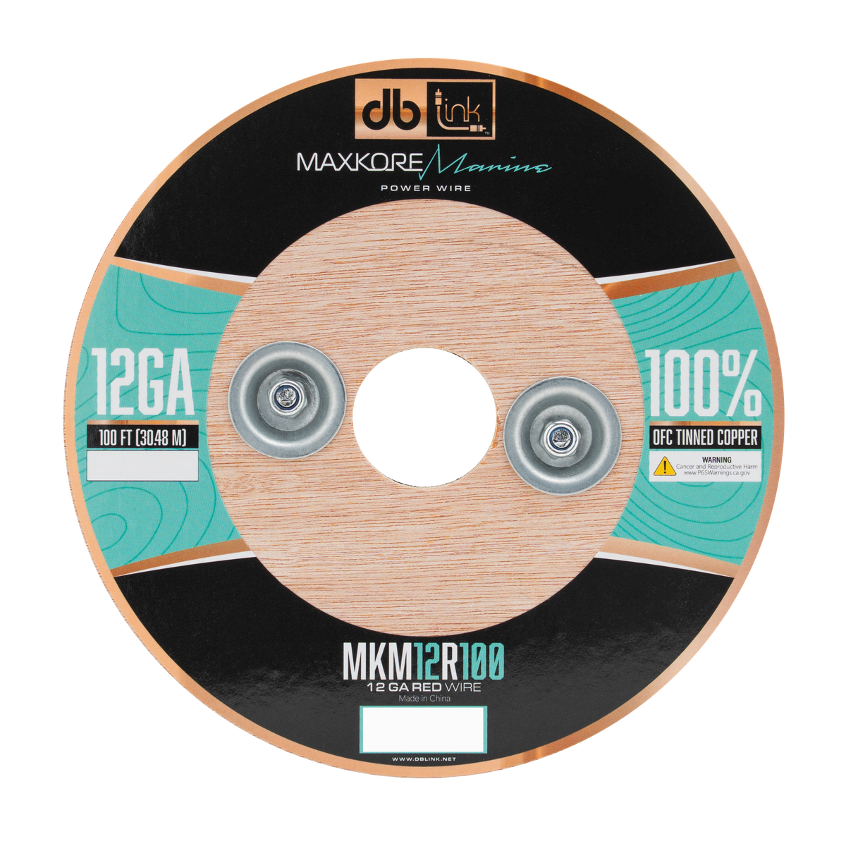 MKM12R100 : 100' 12 Ga Maxkore Marine Red, 100% OFC, TINNED Anti-Corrosive Wire Roll (WHOLE ROLL)