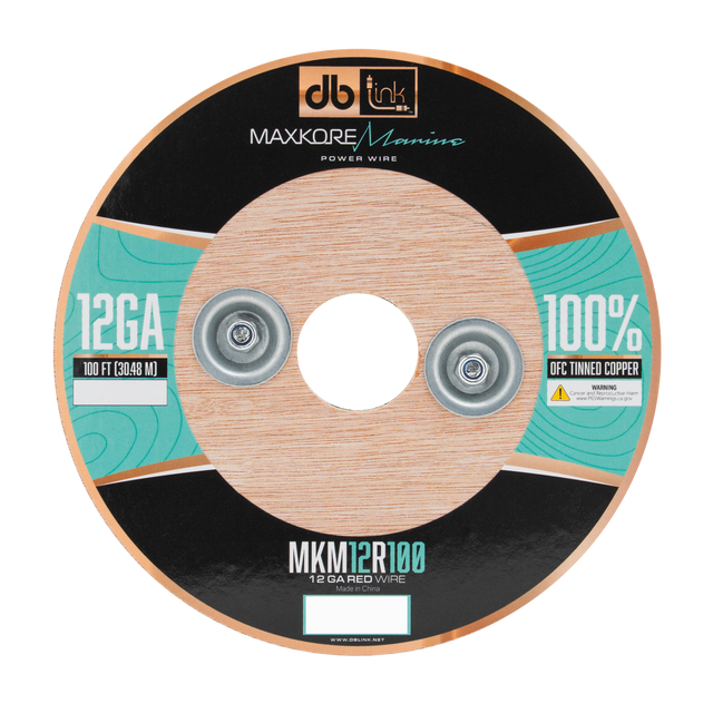 MKM12R100 : 100' 12 Ga Maxkore Marine Red, 100% OFC, TINNED Anti-Corrosive Wire Roll (WHOLE ROLL)
