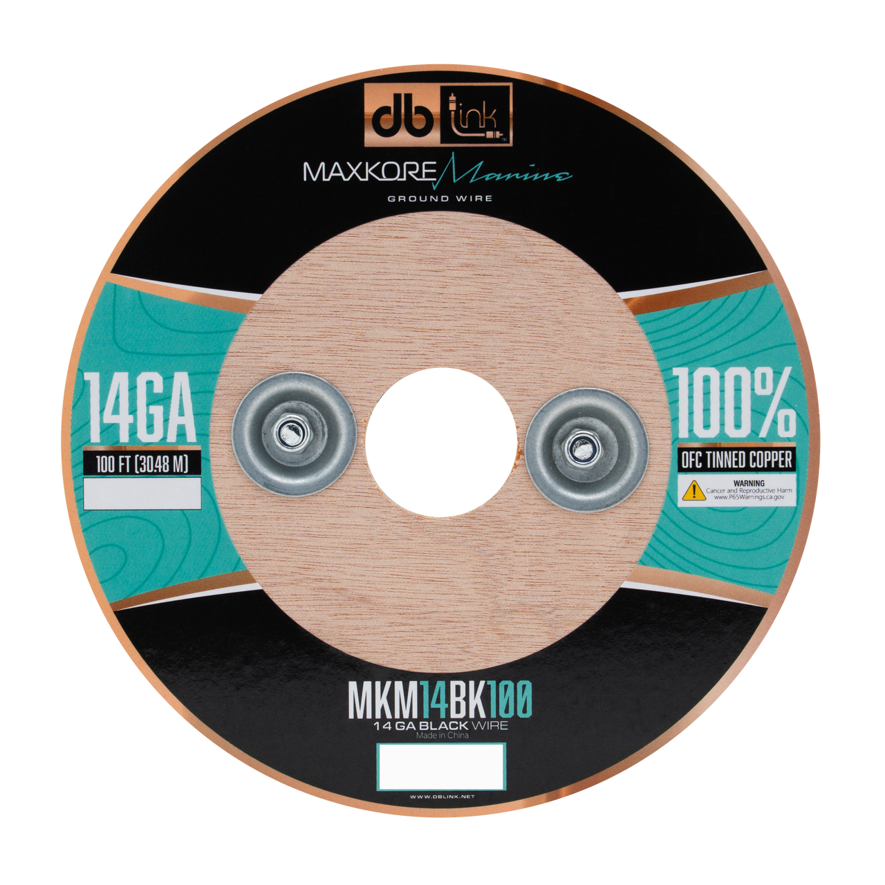MKM14BK100 : 100' 14 Ga Maxkore Marine Black, 100% OFC, TINNED Anti-Corrosive Wire Roll (WHOLE ROLL)