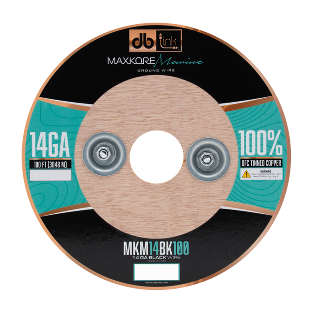 MKM14BK100 : 100' 14 Ga Maxkore Marine Black, 100% OFC, TINNED Anti-Corrosive Wire Roll (WHOLE ROLL)