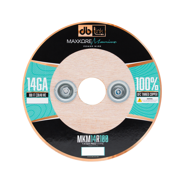 MKM14R100 : 100' 14 Ga Maxkore Marine Red, 100% OFC, TINNED Anti-Corrosive Wire Roll (WHOLE ROLL)